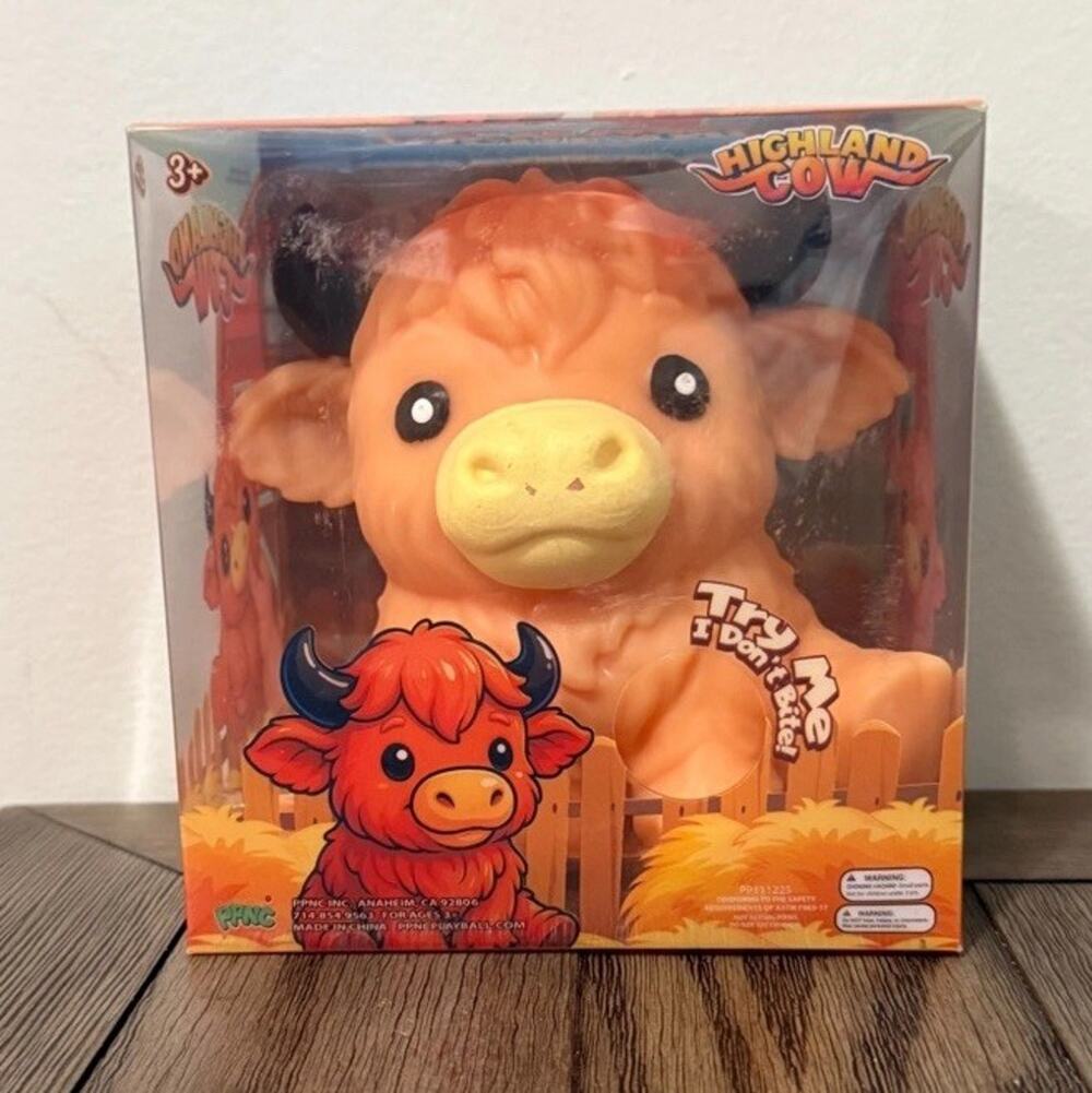 Highland Cow Sensory Squishy Stress Relieving Figure Cute Fidget Toy New